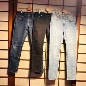 Levi's & American Eagle Men's Jeans - Dark Blue, Black, Light Blue